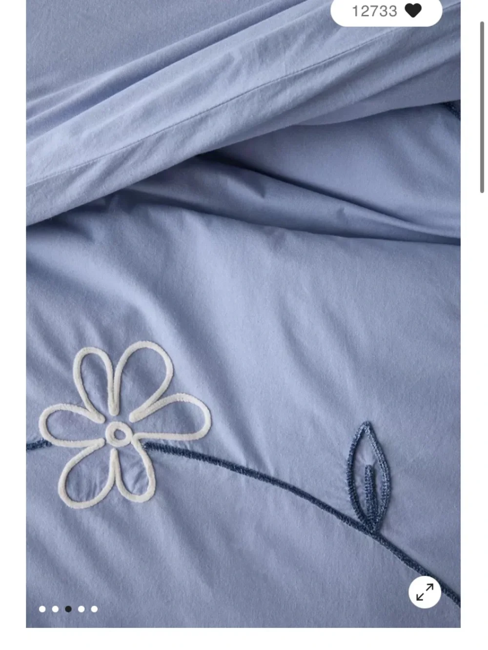 Falling Vines Floral Embroidered Duvet Cover